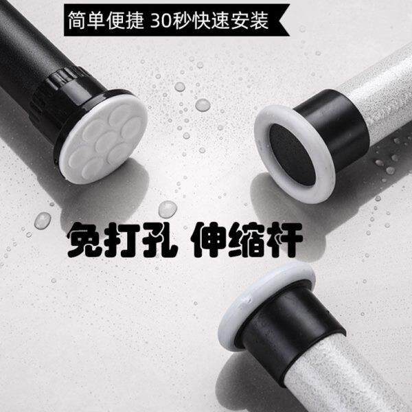 高承重免打孔弹簧加厚伸缩杆超宽超长简易安装窗帘杆子