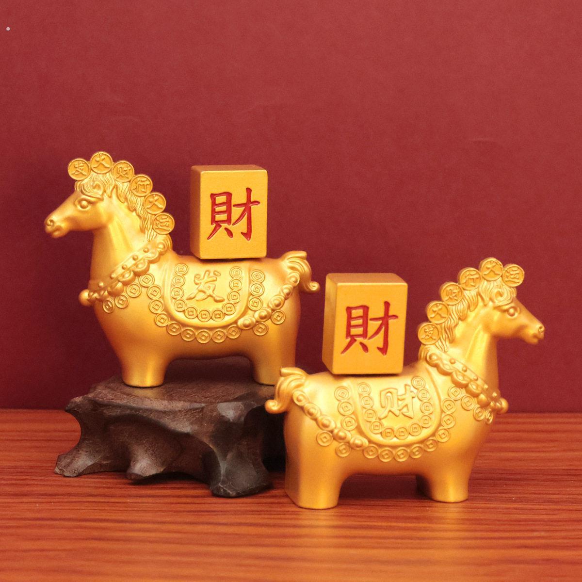 爆款马上发财转转创意桌面装饰摆饰生肖马马到成功个性开业礼摆件