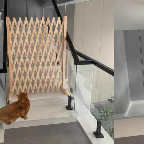宠物围栏狗笼隔断拦狗栅栏阳台隔离门可伸缩栅栏门挡狗挡猫兔护栏