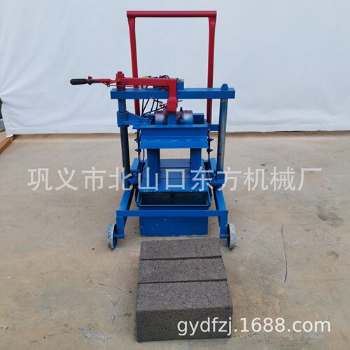 2-45移动砖机制作400-150-200实心砖水泥砖机占地小砖密度高