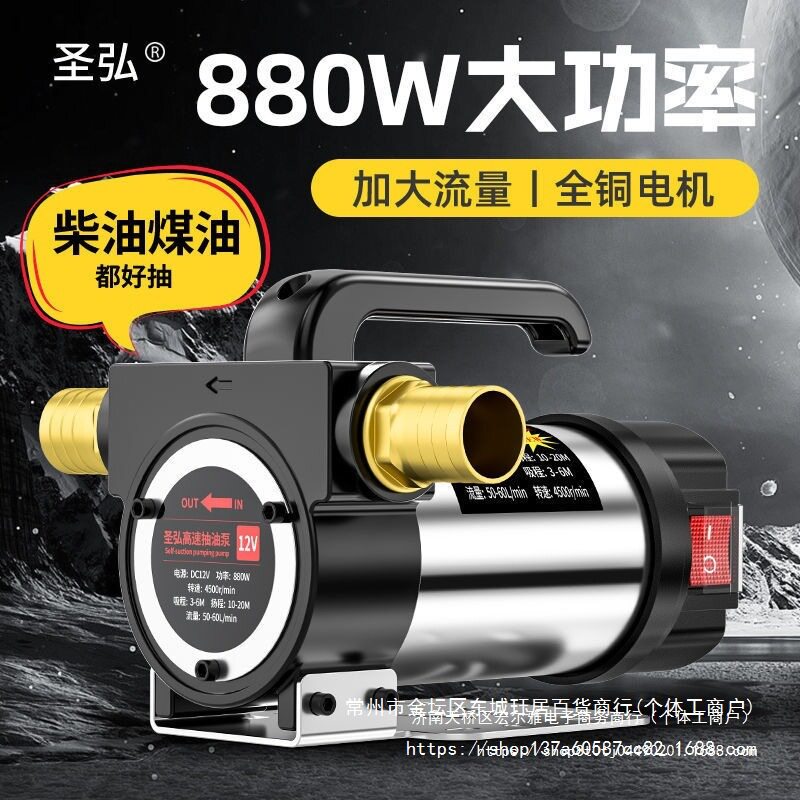 正反12V24V220V伏电动柴油抽油器抽油泵自吸泵抽油机柴油泵加油机