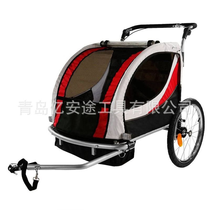 宠物拖车 户外骑行亲子拖车自行车后挂拖车儿童遛娃可拆卸推车