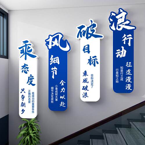 企业文化墙装饰挂画激励志标语公司会议办公室氛围布置背景墙贴纸