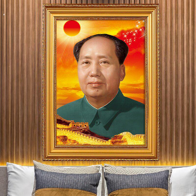 画挂件席像壁纸东伟人中堂画像泽车主卧室玄关办公室摆件画
