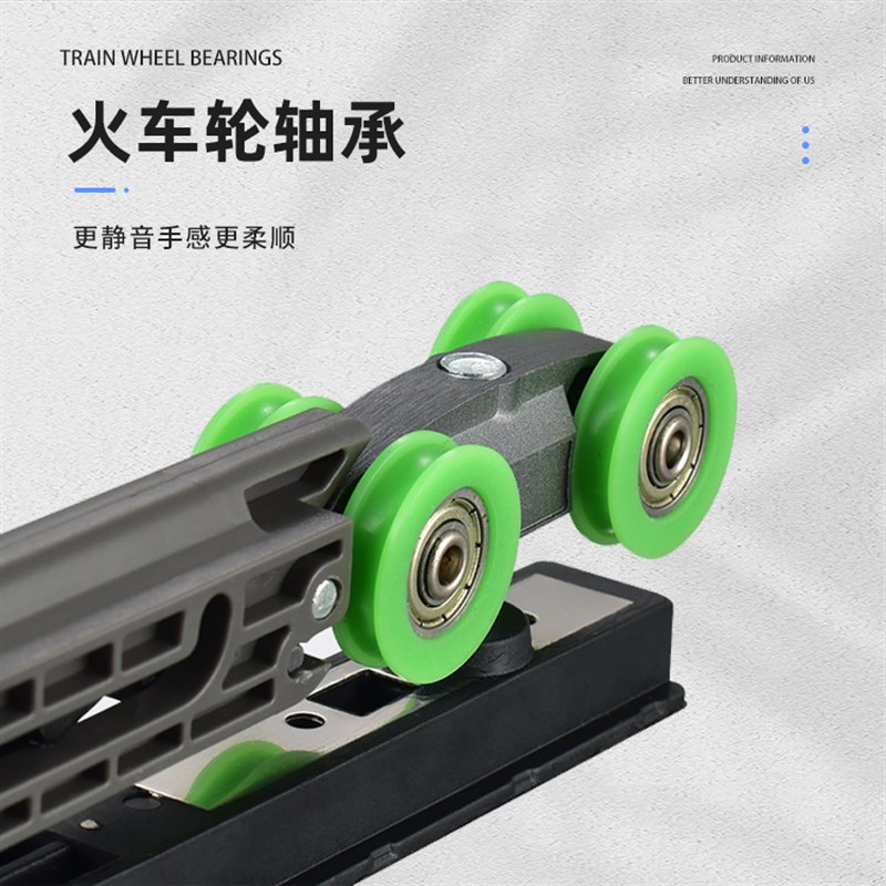 极窄推拉门双向缓冲吊轮极窄静音吊轨厨房阳台门推拉门阻尼吊滑轮