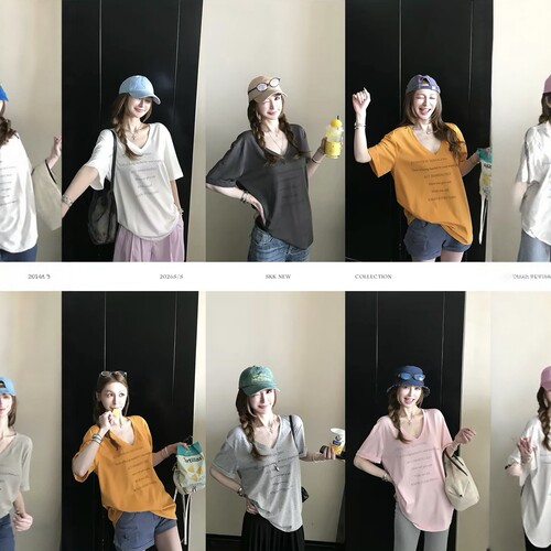 Skk Store IG长期主义T 210G天丝棉vtg松弛感美式字母印花短袖T恤