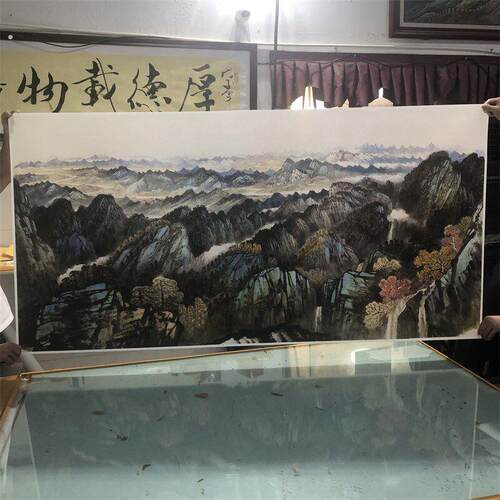 大好河山图 中式山水横幅画国画客厅餐厅大堂沙发背景装饰画挂画