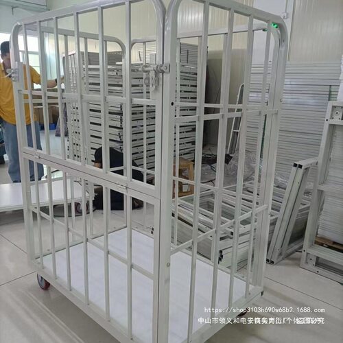 服装厂高栏周转车物料车间裁片布料车带缺口快递搬运车加厚手推车
