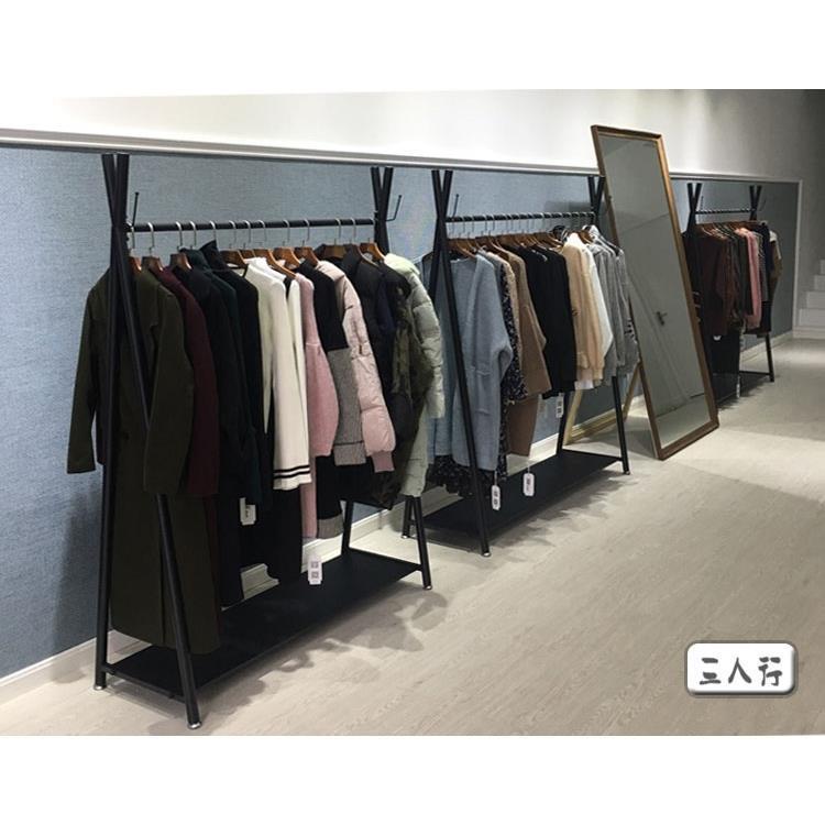 挂店铺服装店展示男女侧挂衣服童装陈列架铁艺落地式