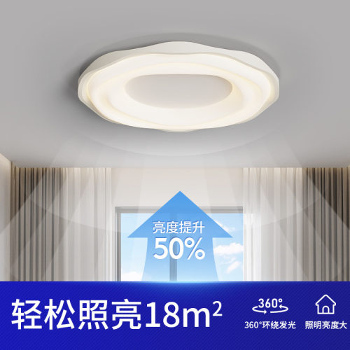 全光谱护眼波浪圆形卧室吸顶灯