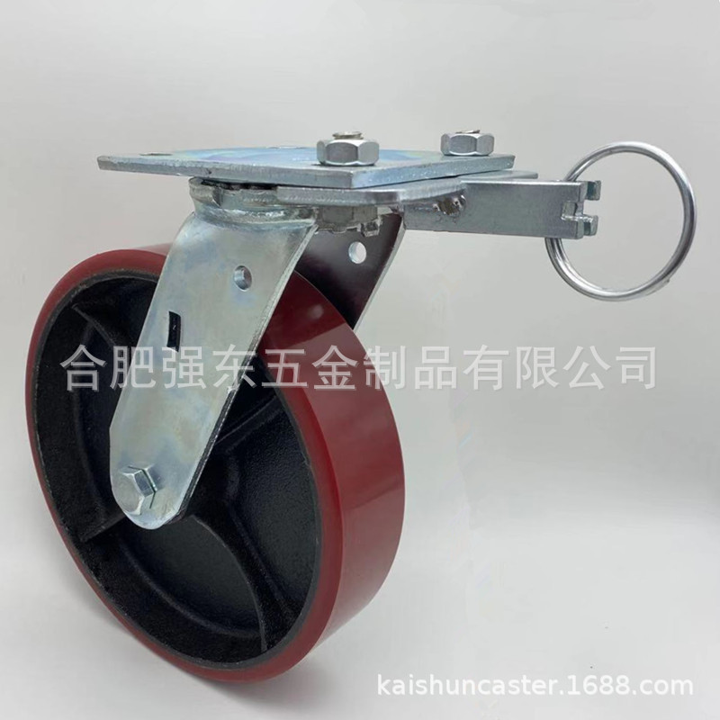 重型四点定位方向刹车PU静音脚轮