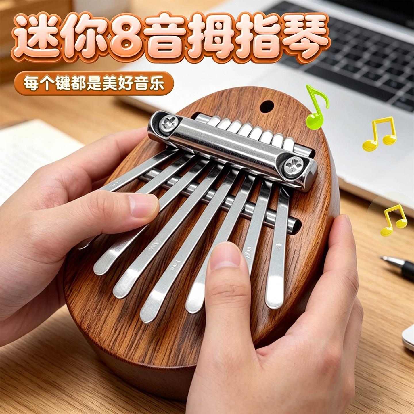 迷你8音拇指琴卡林巴拇指琴掌上巨小迷你便携可爱网红镂拇指琴8音