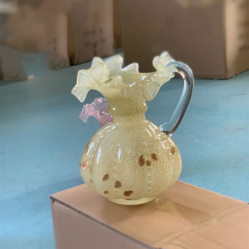 复古中古芬顿琉璃玻璃花瓶高级感创意室内餐桌面客厅插花装饰摆件