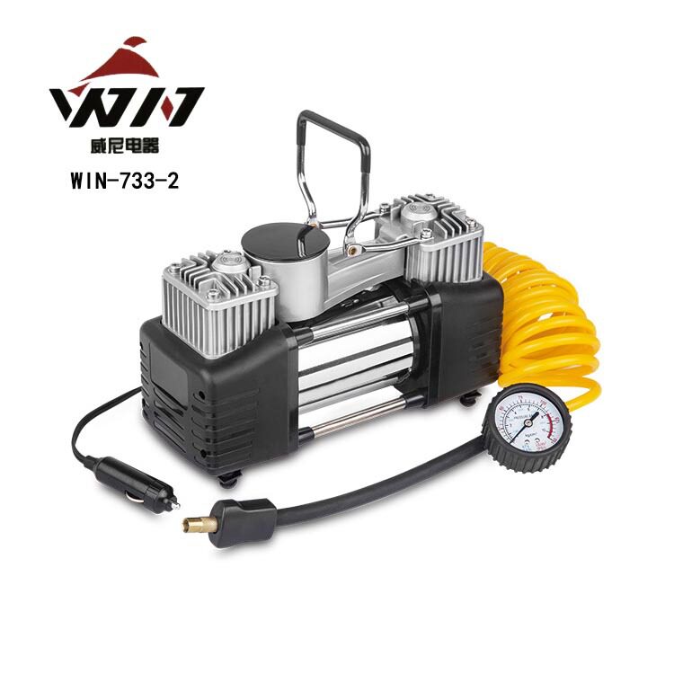 12V双杠车载电动充气泵带胎压计