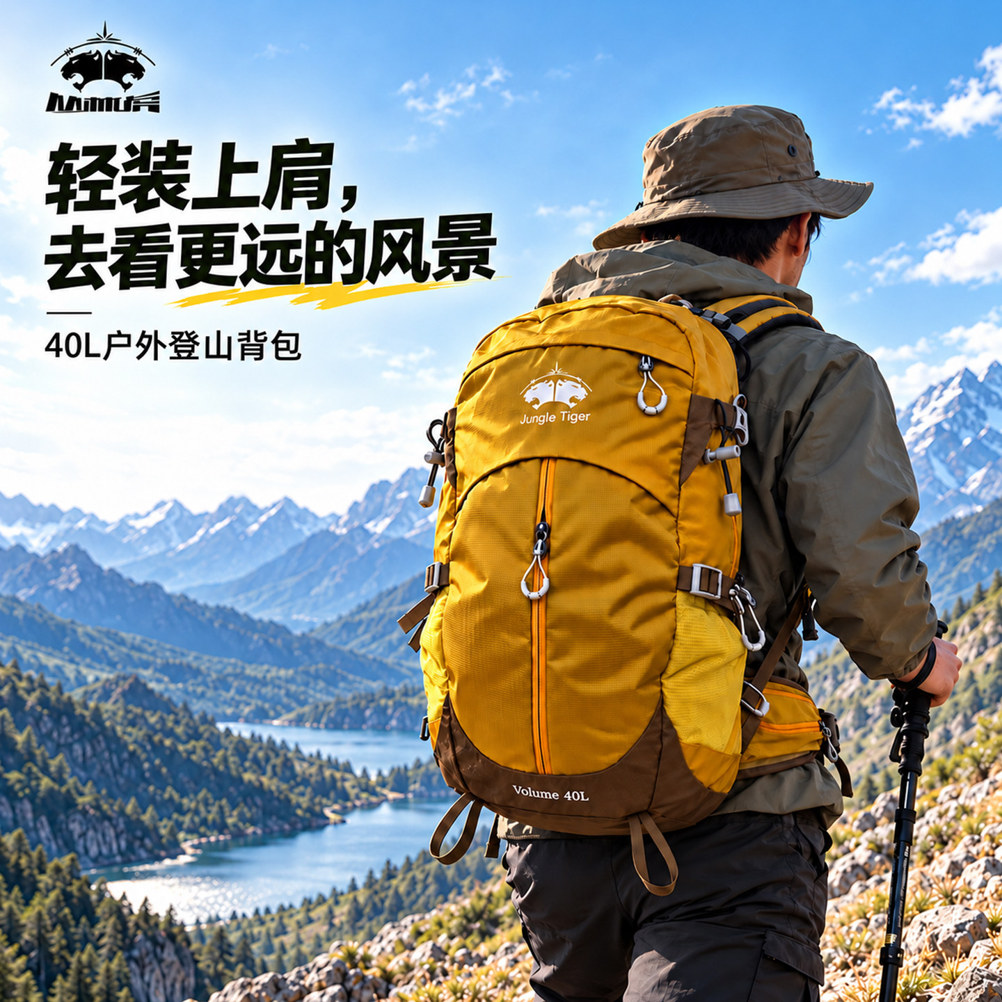丛林虎户外徒步爬山双肩包