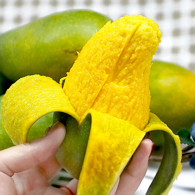 金煌芒芒果皮薄肉厚汁水足大芒果4.5斤装新鲜发货整箱包邮