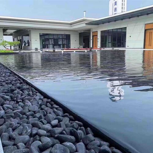 黑色雨花石黑色鹅卵石厂家园林景观鹅卵石水洗原石造景铺路小石头
