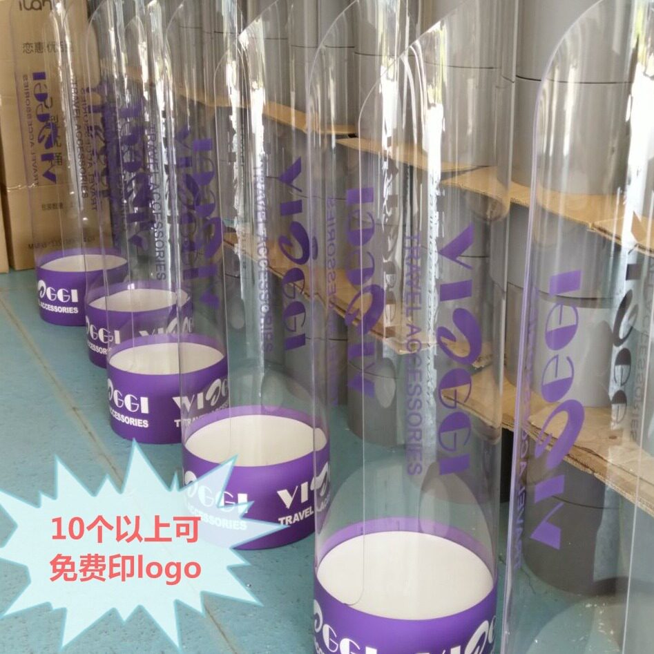 亚克力飞机枕头展示架 U型枕护颈枕陈列货架 飞机旅行圆形枕桶