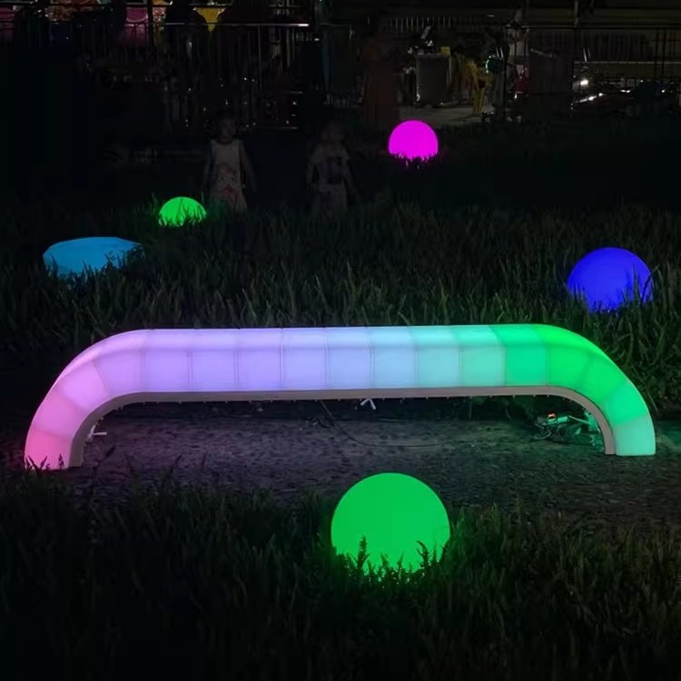 LED网红脉冲座椅 商场广场公园景区灯光互动体感防水触控氛围长椅
