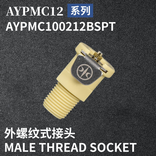 安岩高纯CPC型快插接头AYPMC100212BSPT兼容CPC和LT塑料接头快接