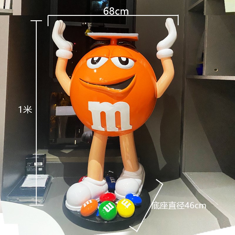 卡通大型mm豆人摆件玻璃钢雕塑家居客厅置物落地网红店铺潮玩公仔