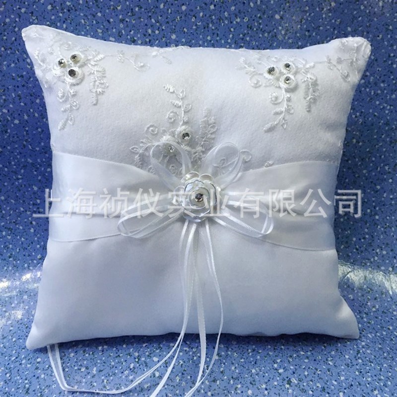 西式婚礼用品 玫瑰钻绣花签到笔新娘戒枕四件套 结婚用品