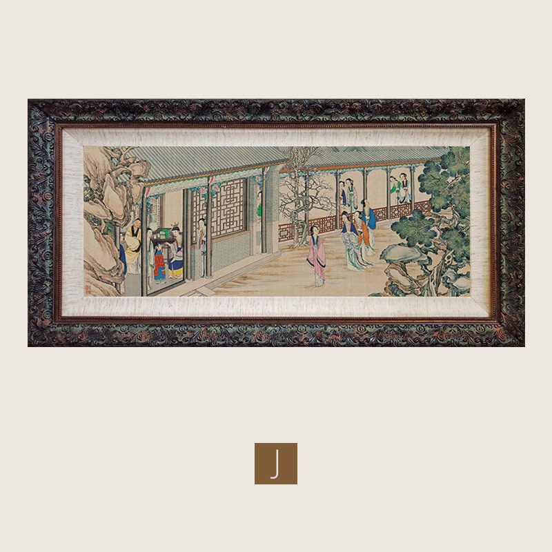 韩熙载夜宴图新中式复古艺术装饰画入户玄关书房过道壁画茶楼挂画