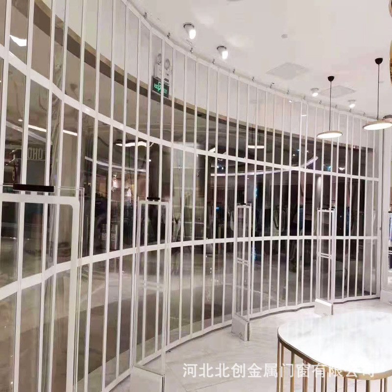 铝合金折叠门 汽美店洗车房防水防尘铝合金推拉门 厨房隔断门