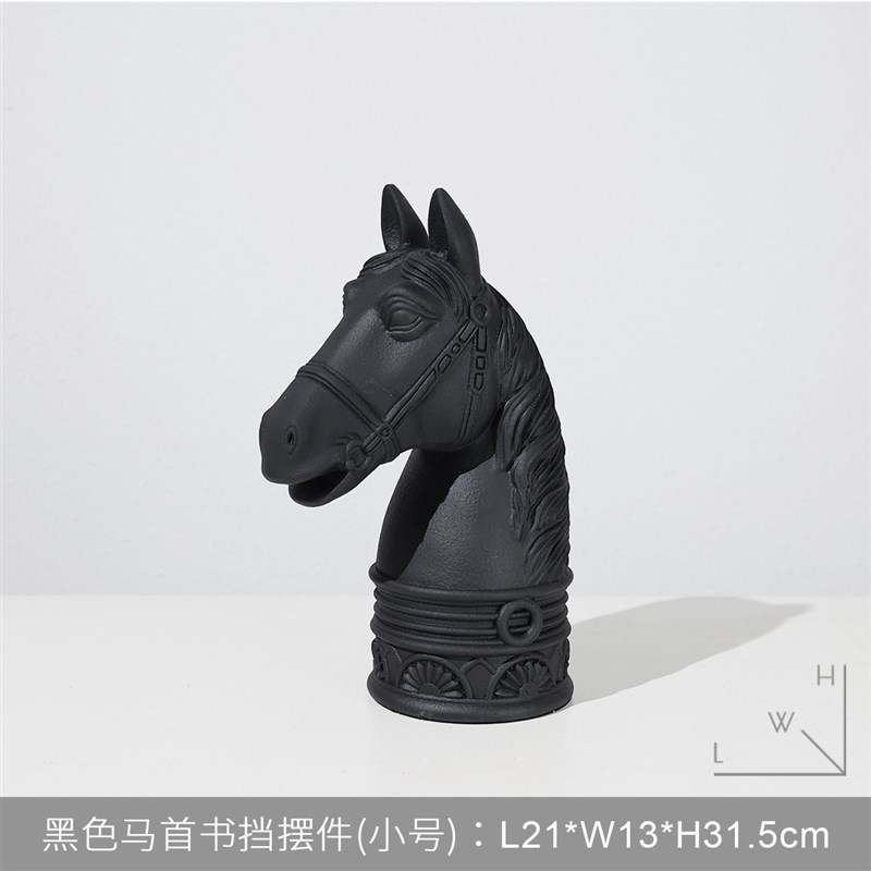 现代意式样板房马头书档工艺品摆件书柜书房桌面家居装饰品摆件