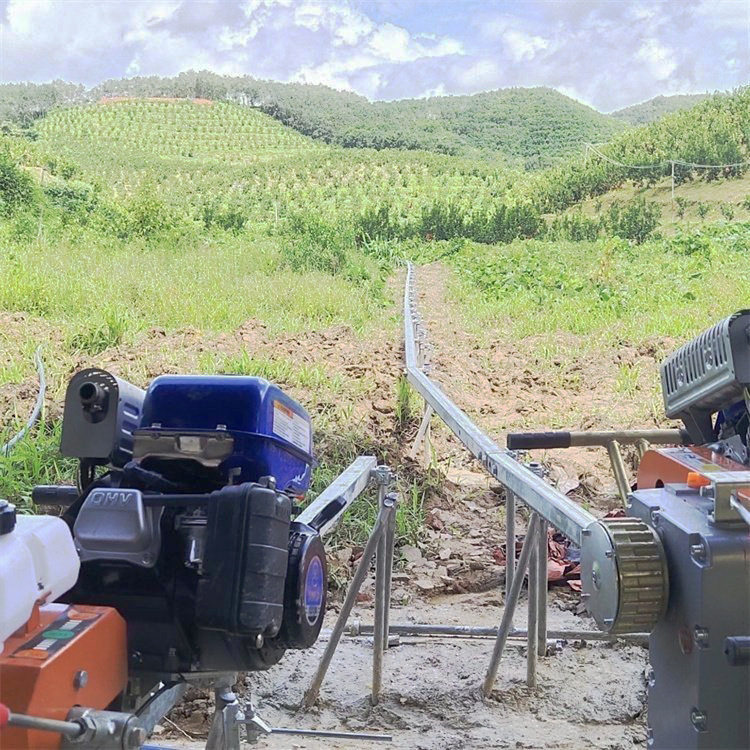 安装简易运输平稳 汽油轨道牵引车 大棚果园单轨运输车吉奥智能
