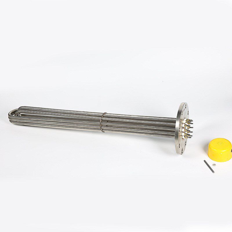 DN100法兰加热管锅炉水箱导热油电热管220v 380v不锈钢法兰加热管