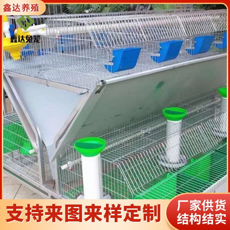 销售欧式24笼位双层繁殖兔笼 养兔用多功能养殖笼具自动喂料兔笼