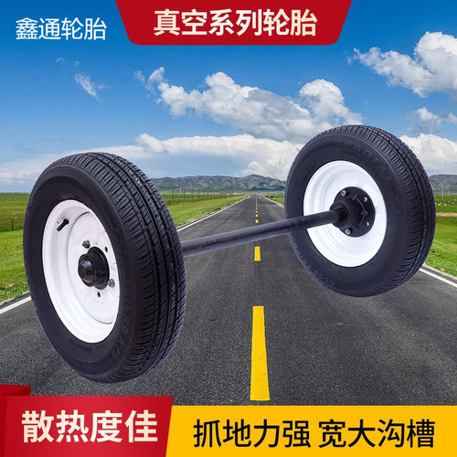 马车轮400-10/155-80-R13真空系列轮胎加厚实心充气拖车农用车
