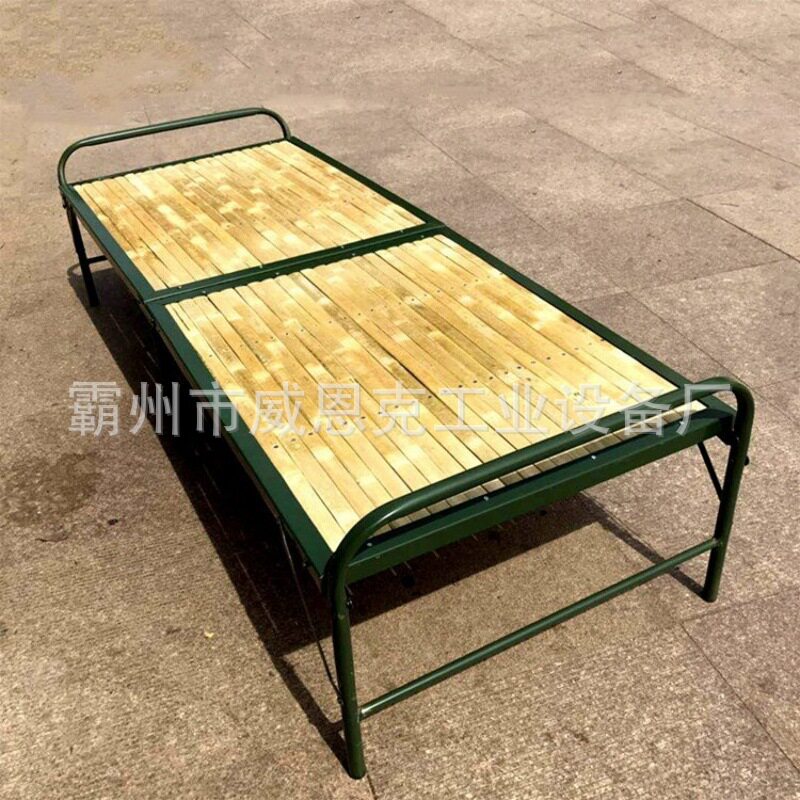 单人家用竹板折叠床免安装简易竹条床地震抢险民政救灾竹板床