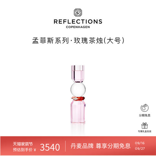 Reflections Copenhagen反射哥本哈根粉色水晶礼物水晶烛台茶烛台