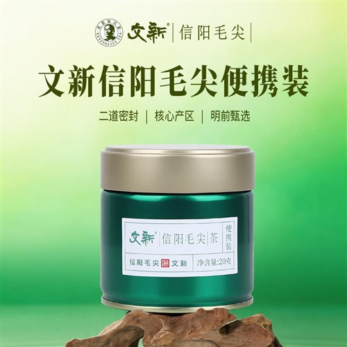 春茶上市文新信阳毛尖绿茶茶叶2026新茶明前特级密封罐便携装20g