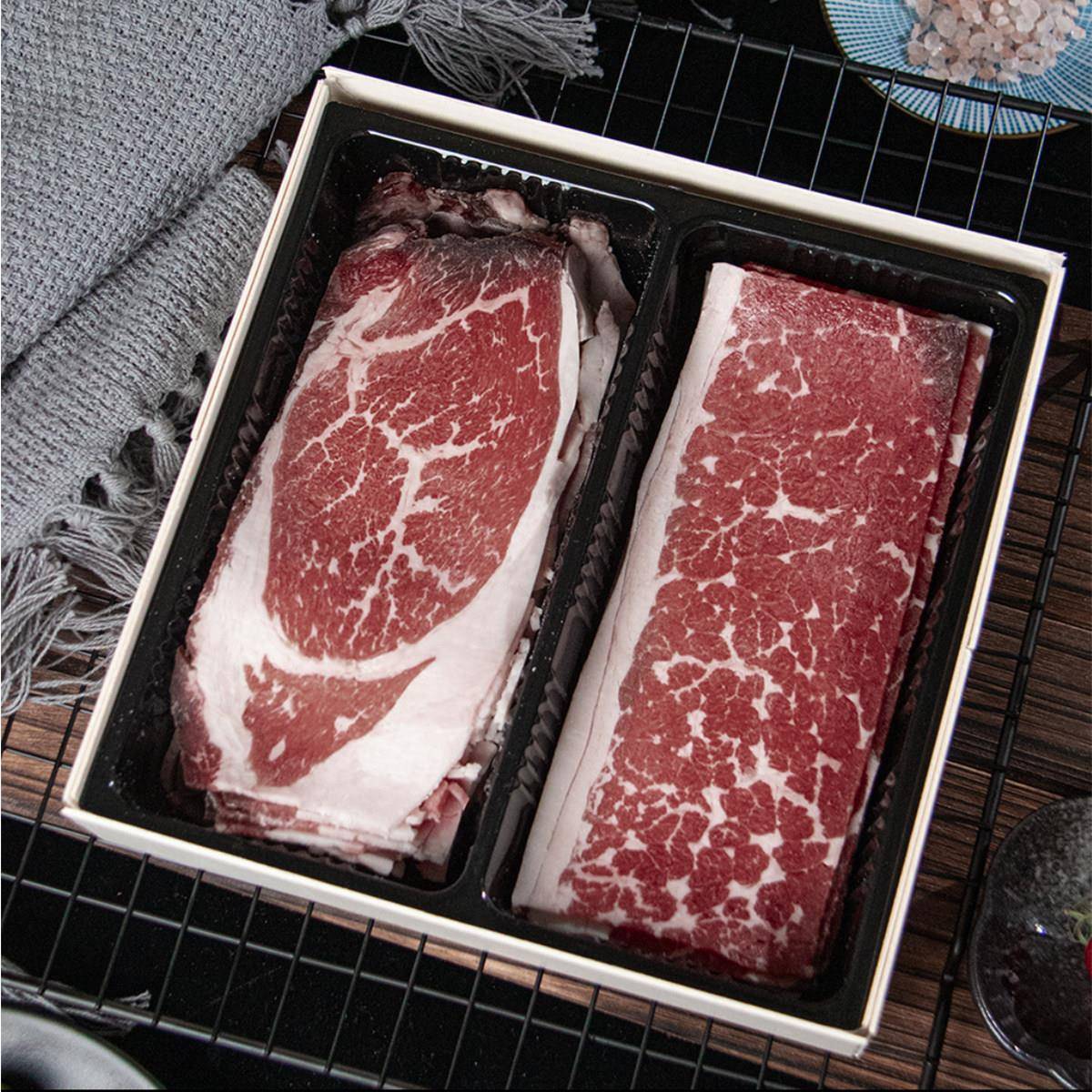 河马同款干式熟成澳洲和牛M5+火锅拼盘牛肉寿喜烧家用聚餐烤肉