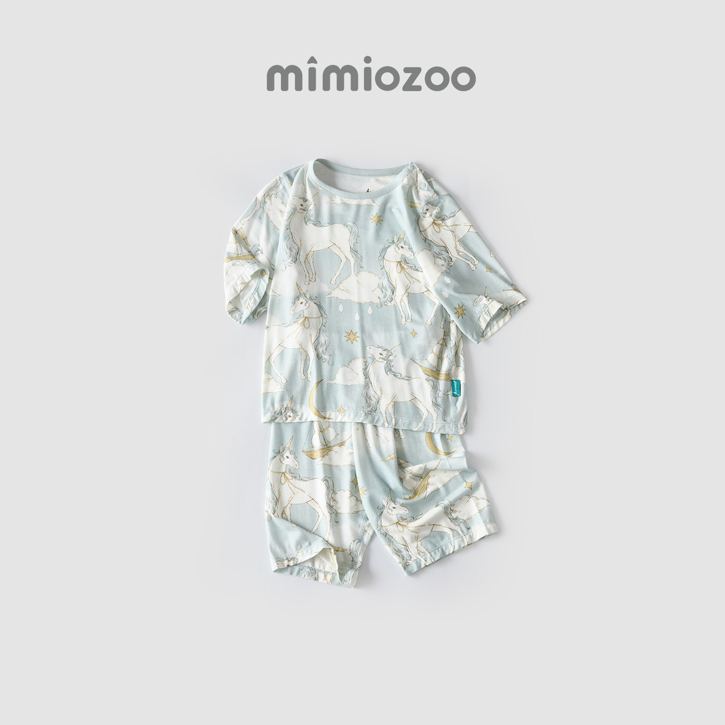 儿童睡衣竹纤维夏季宝宝空调家居服冰丝薄款女七分袖男童分体套装