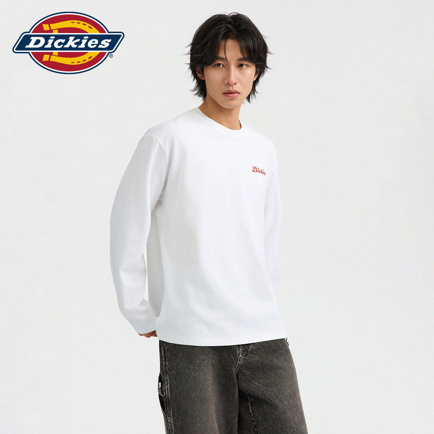 Dickies帝酷适字母印花休闲宽松百搭长袖T桖男女情侣同款J