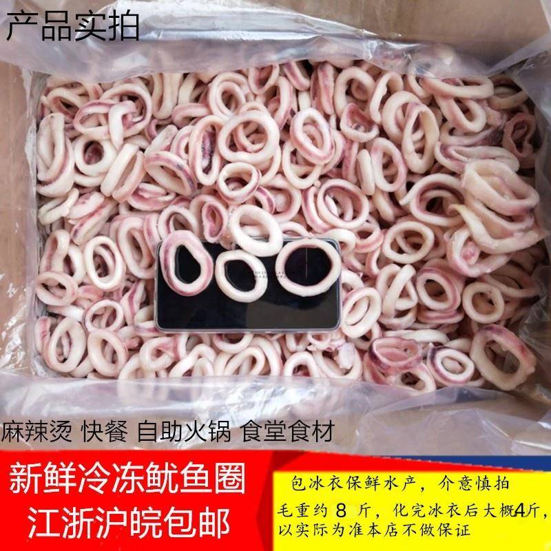 鱿鱼圈新鲜冷冻麻辣烫火锅烧烤铁板食材毛重约8斤包邮水产鱿鱼