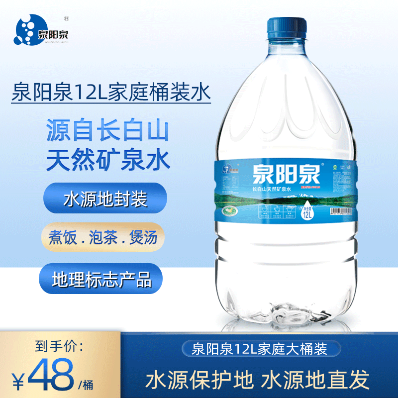 泉阳泉天然矿泉水12L家庭饮用水
