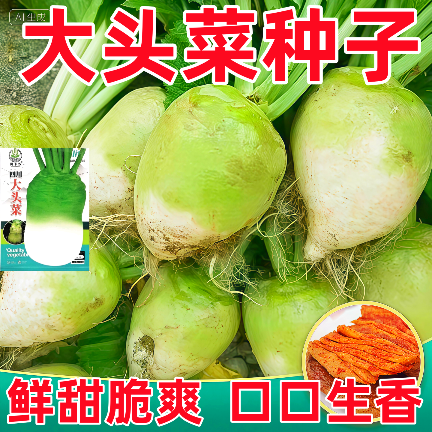 大头菜种子江南四川做腌制咸菜榨菜根茎种子芥菜疙瘩四季蔬菜种子