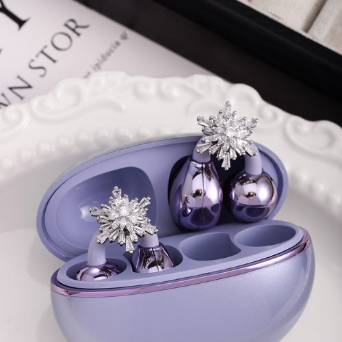 适用华为freeclip配饰耳机夹扣装饰满钻冰晶雪花耳夹扣精致时尚