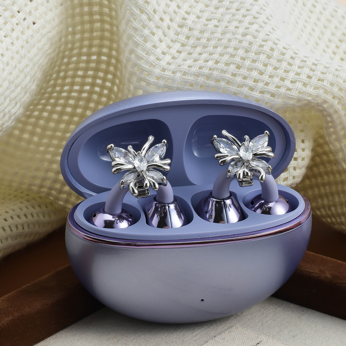 璀璨蝴蝶耳机夹适用华为FreeClip耳机钻扣夹时尚气质耳机配饰品