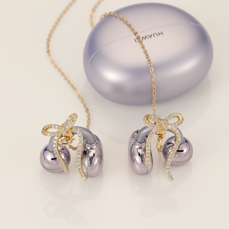 适用于freeclip华为无线耳机配饰镂空蝴蝶结防丢链耳夹原创设计