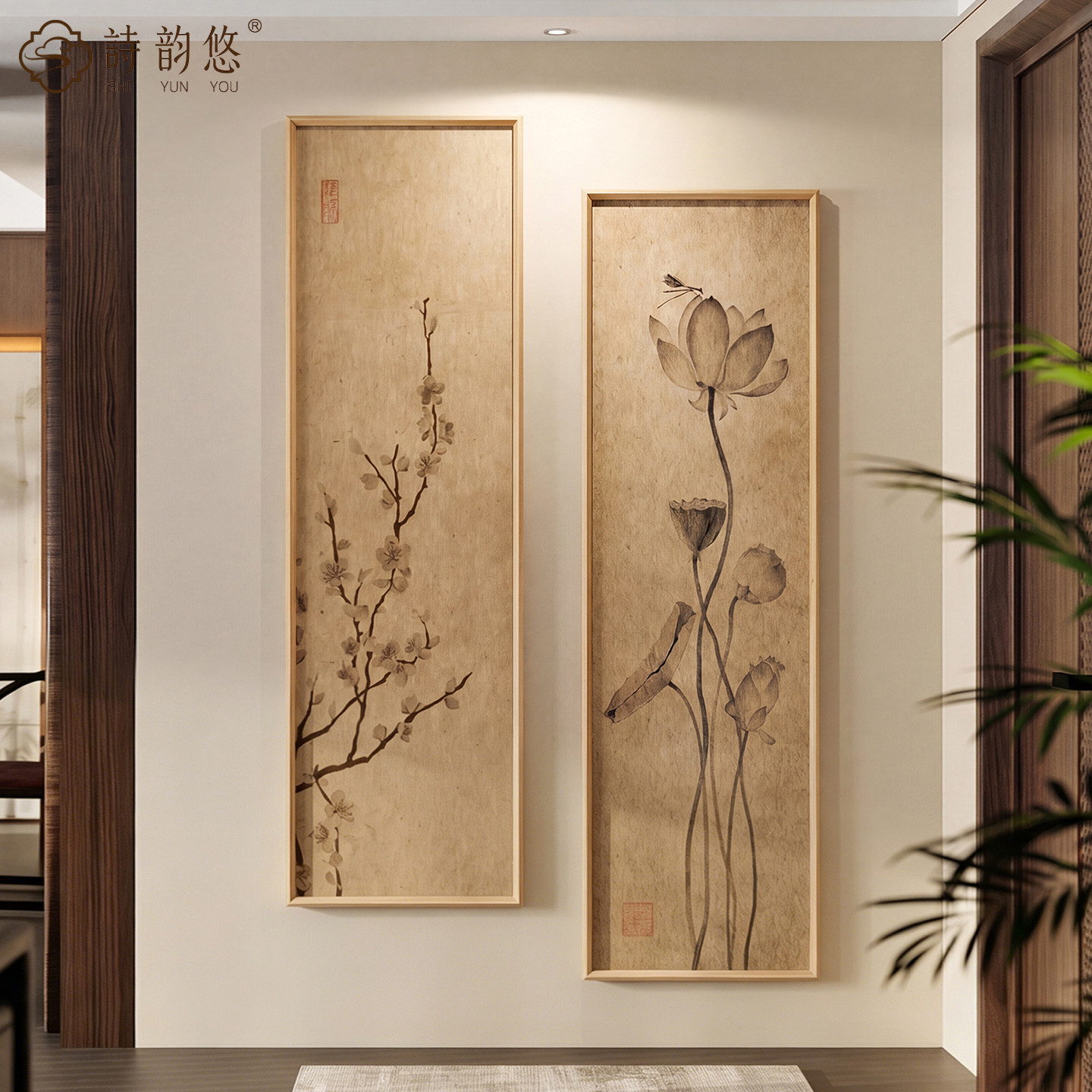 【宋氏美学】禅意荷花玄关装饰画