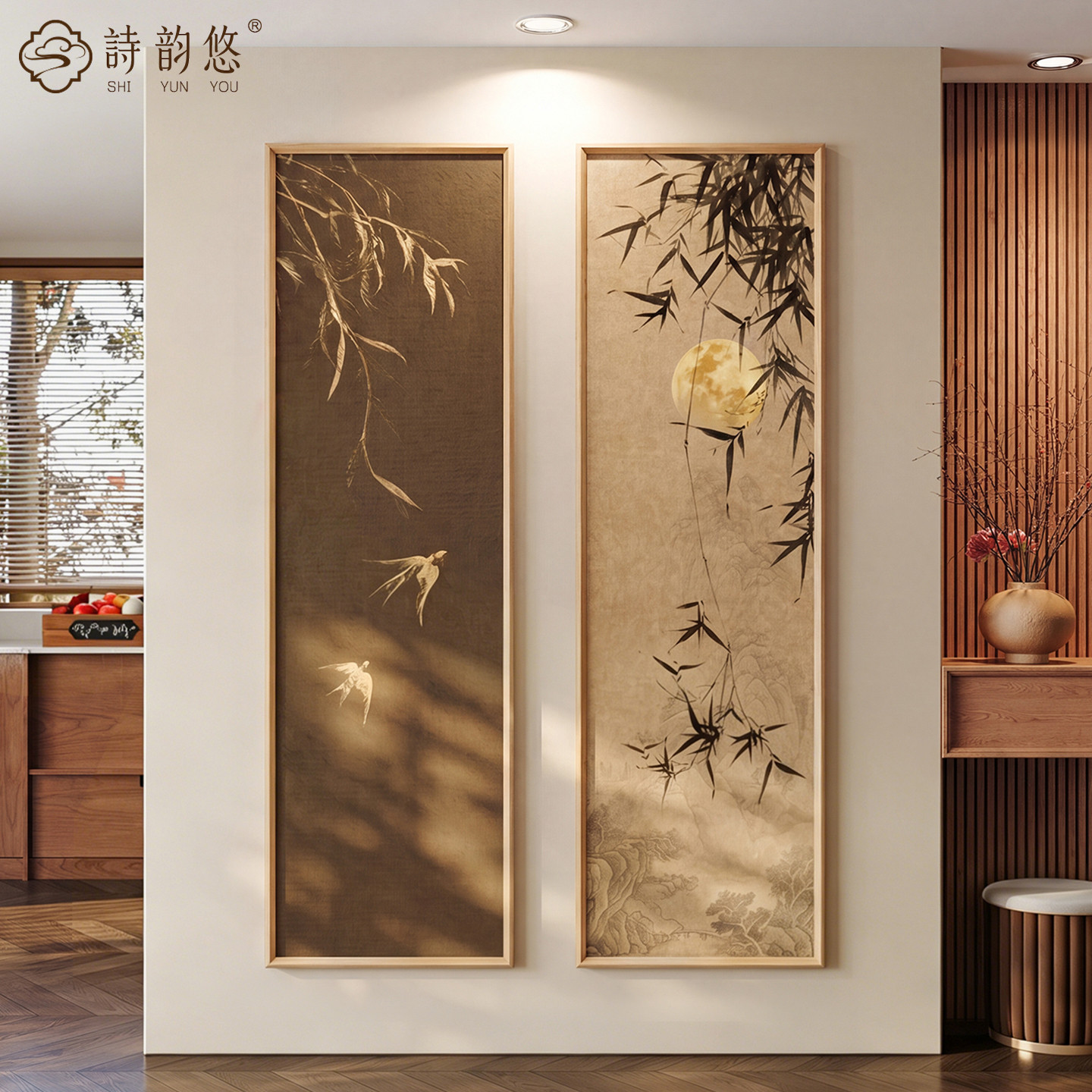 【新中式风】墨竹图玄关装饰画