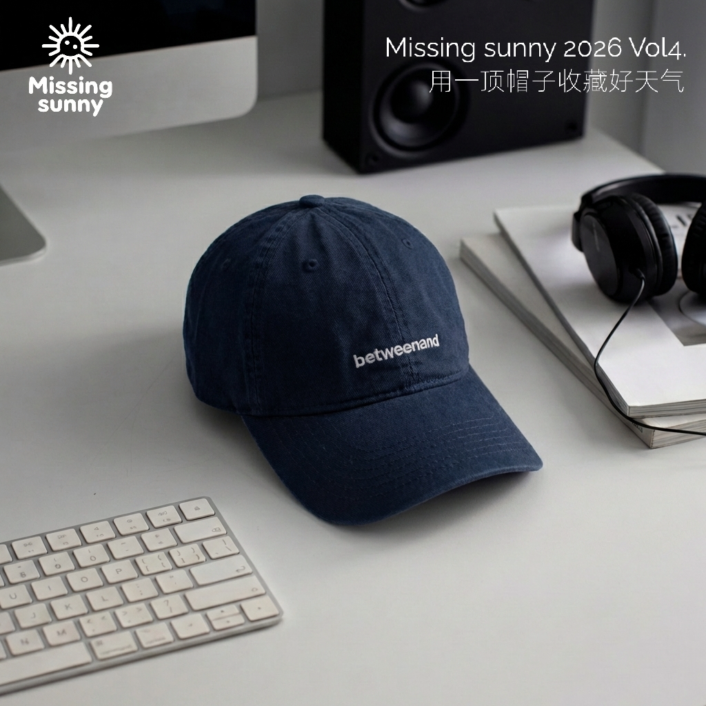 Missingsunny深蓝刺绣棒球帽