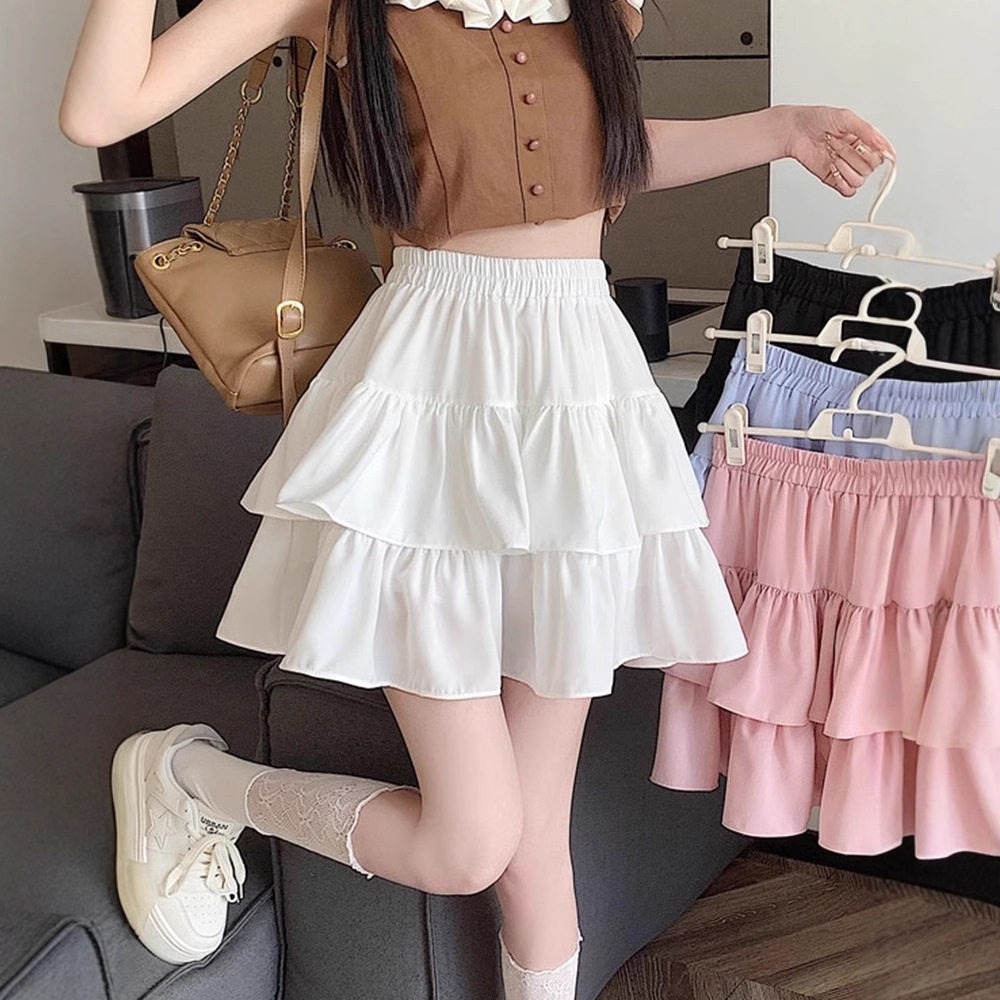 蛋糕裙短款白色短裙女夏季新款芭蕾风小个子半身裙公主蓬蓬裙裤裙图片
