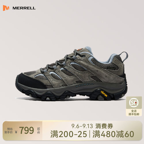 MERRELL迈乐MOAB 3 WP防水抓地徒步鞋男女户外防滑耐磨运动登山鞋